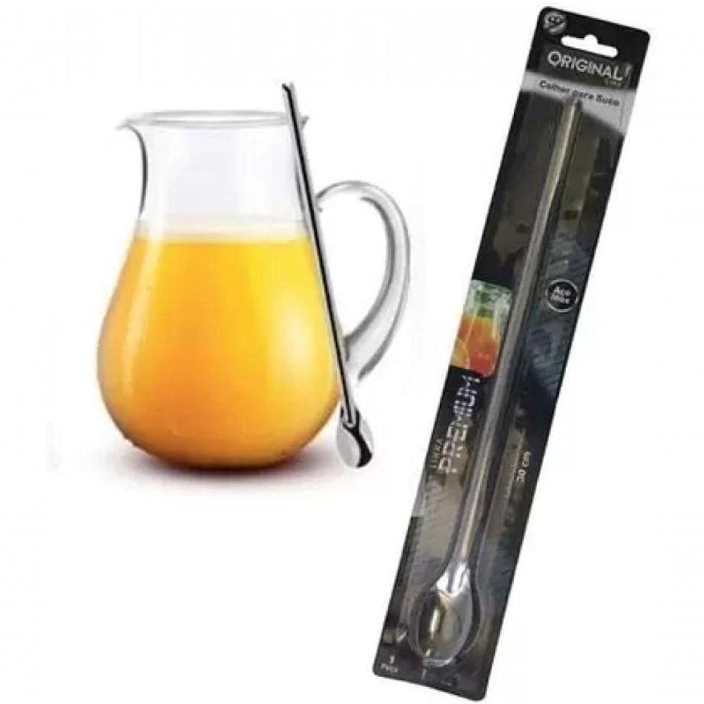 Colher De Suco Bailarina Drinks Caipirinha Original 100% Aço Inox Colher Cabo Longo 30cm - 1
