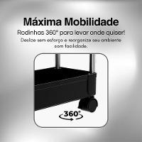 Estante Organizadora Móvel 4 Andares Prateleiras Com Rodízios - 3