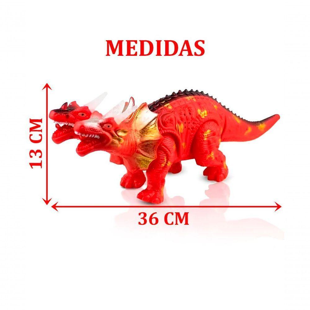 Dragão De Brinquedo 2 Cabeças Com Luzes Leds Movimento E Som Vermelho - 5