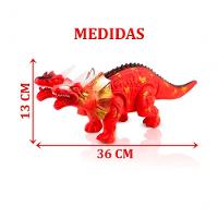 Dragão De Brinquedo 2 Cabeças Com Luzes Leds Movimento E Som Vermelho - 5