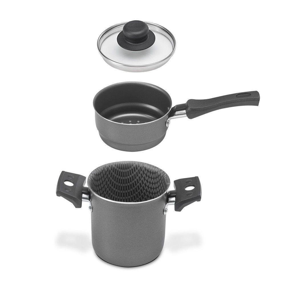 Mini Cuscuzeira Grafite 10 Cm 0,8 L Com Cabo Em Alumínio Com Revestimento Antiaderente Multiflon - 4