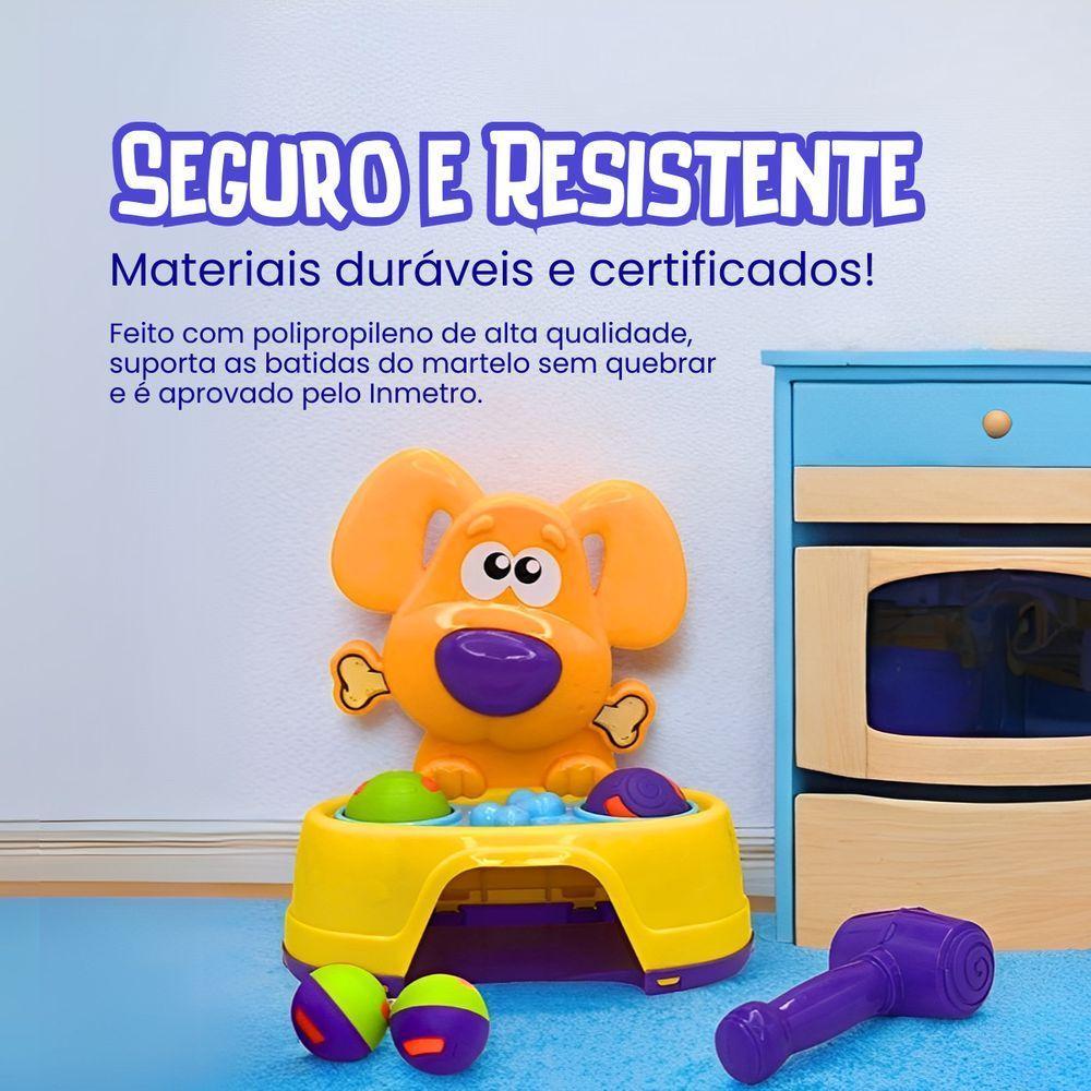 Brinquedo Bate Dog Com 2 Bolinhas E Martelo Para Aprimorar A Coordenação Motora - 3