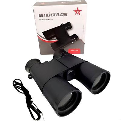 Brinquedo Binóculo Ajustável Preto Com Cordão Visão De 6x35