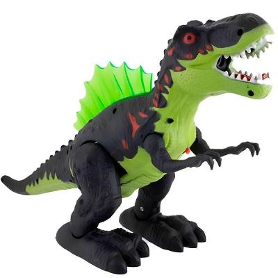 Brinquedo Dinossauro Rex Com Som Luzes Led Anda Solta Vapor Verde