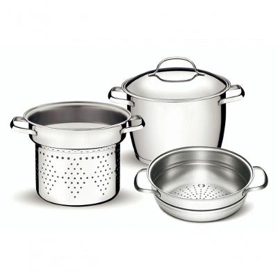 Kit 3 Panelas Allegra em Aço Inox Fundo Triplo Tramontina