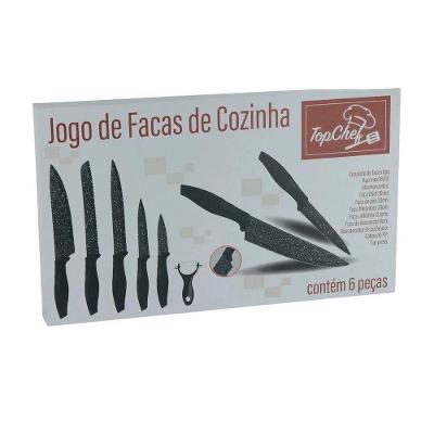 Jogo De Facas De Cozinha Em Inox C- 6 Peças - Top Chef