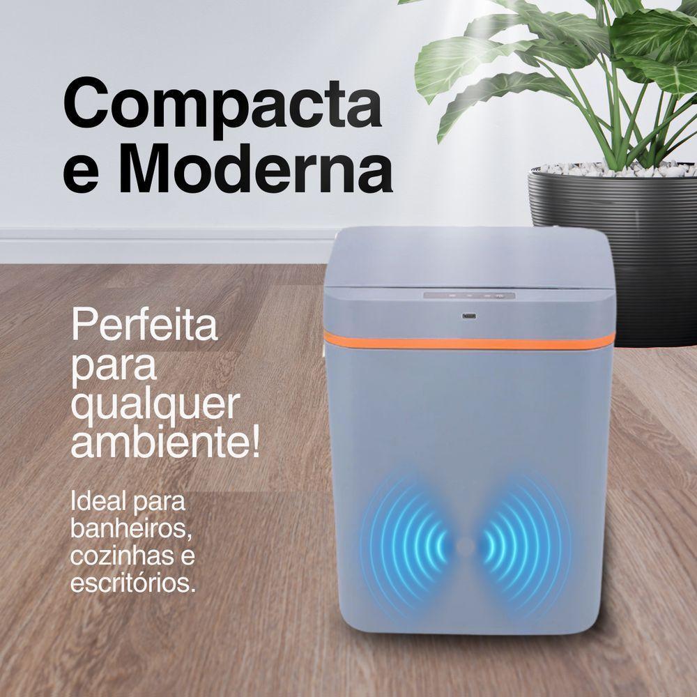 Lixeira Inteligente Automática Recarregável 12 Litros - Praticidade E Higiene - 2