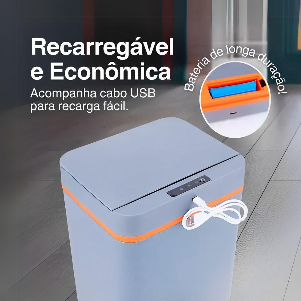 Lixeira Inteligente Automática Recarregável 12 Litros - Praticidade E Higiene - 4
