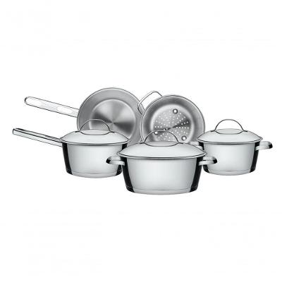 Kit 5 Panelas Allegra em Aço Inox Fundo Triplo Tramontina