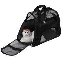 Mochila Pet Bolsa Transporte Cachorro Gato Canguru Caes Dobravel Mala Viagem Aviao Carro Preta - 2