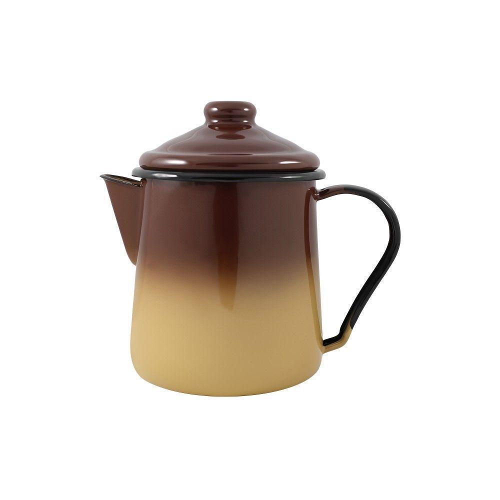 Leiteira Tradicional Esmaltada Marrom Degradê 1,1 L Ewel - 1