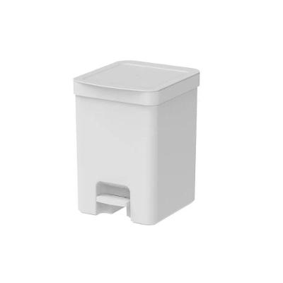 Lixeira com Pedal 12L Plástico Tampa Esconde Saco Branco Trium para Ambiente Interno