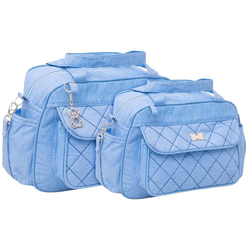 Kit Bolsas Maternidade Matelassê Classic Azul Claro - 1