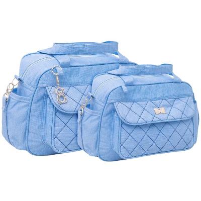 Kit Bolsas Maternidade Matelassê Classic Azul Claro