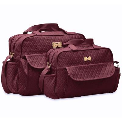 Kit Bolsas Maternidade Baby Matelassê Quality Vinho