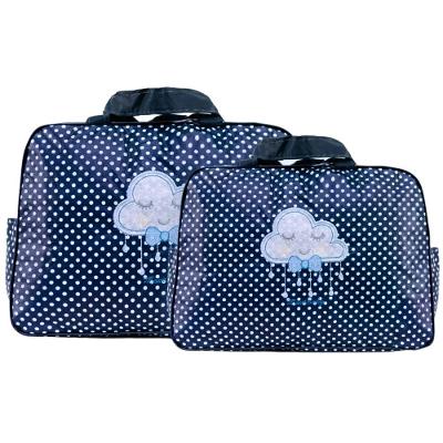 Kit Bolsas Maternidade Nuvem Bolinhas Baby Azul Marinho