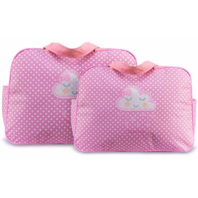 Kit Bolsas Maternidade Nuvem Bolinhas Baby Rosa