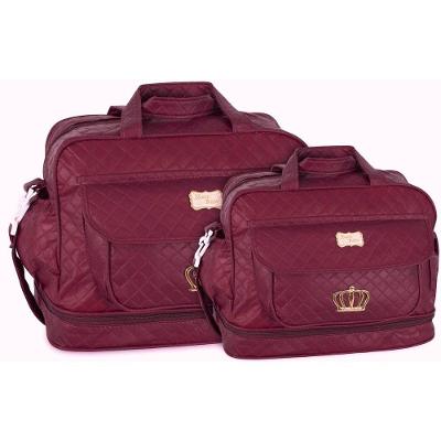 Kit Bolsas Maternidade Passeio Royal Baby Vinho