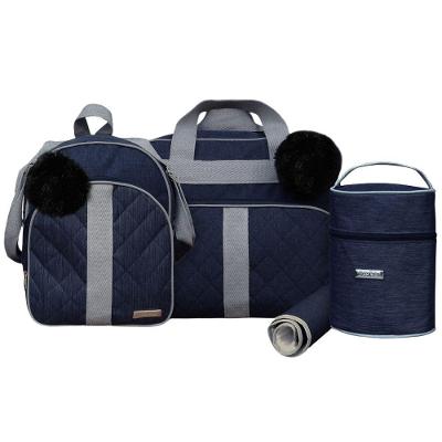 Kit Bolsas Maternidade Baby Premium Elegance Azul Marinho
