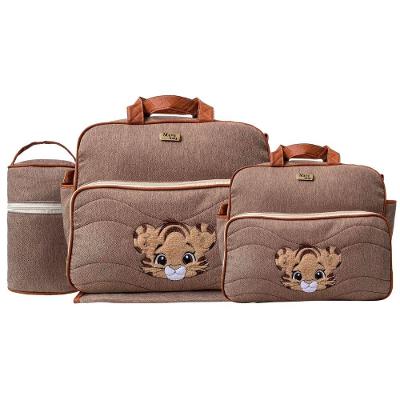Kit Bolsas Maternidade Animais Baby Premium Marrom