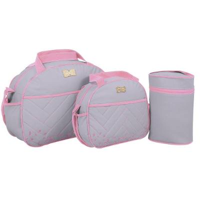 Kit Bolsas Maternidade Top Line Baby Cinza E Rosa