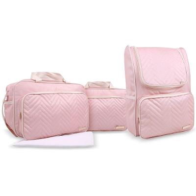 Kit Bolsas E Mochila Maternidade Baby Classic Premium Rosa