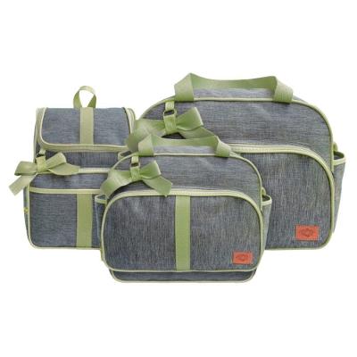 Kit Bolsas E Mochila Maternidade Baby Classic Exclusive Cinza E Verde