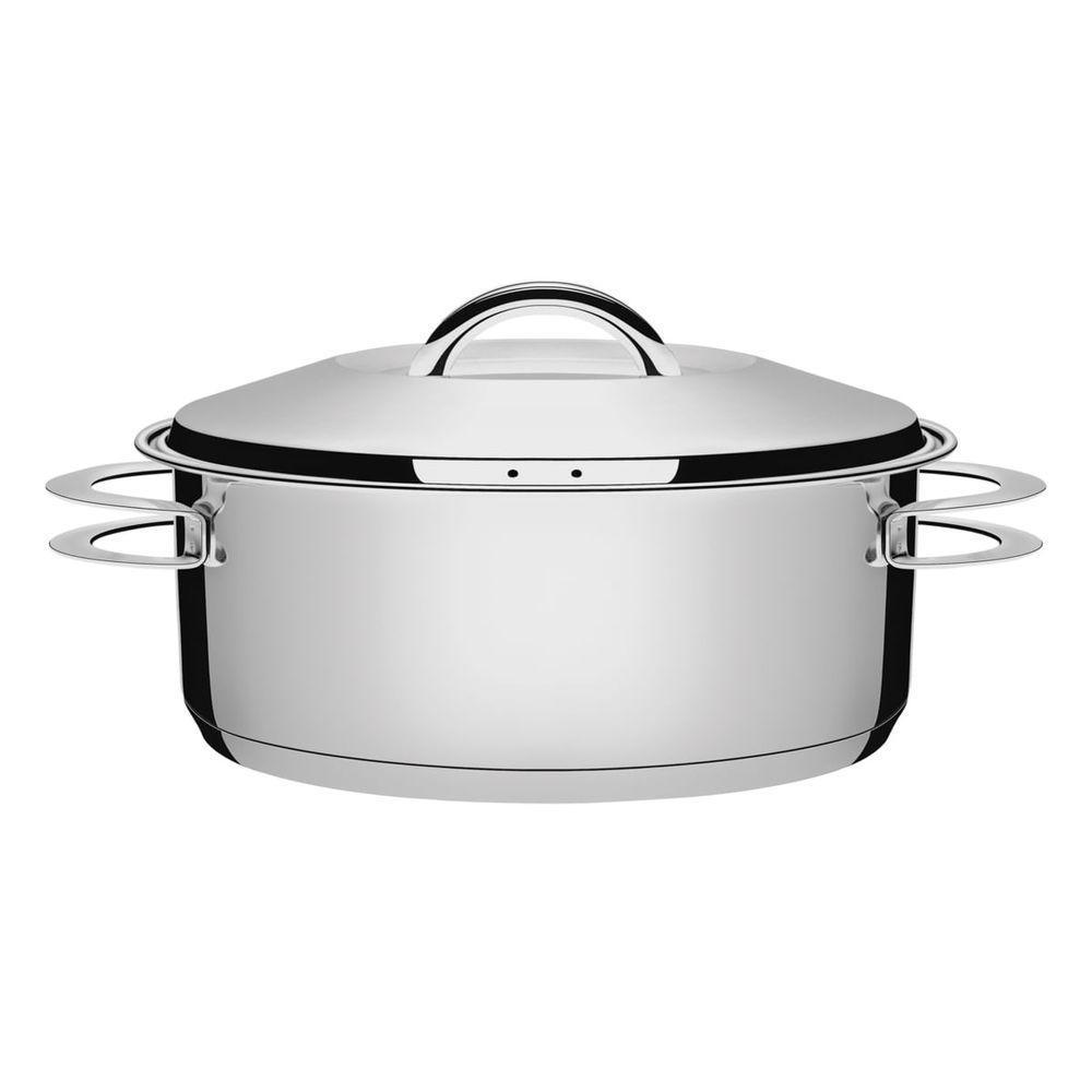 Caçarola Tramontina Solar Rasa Em Aço Inox Fundo Triplo Com Tampa E Alças 28 Cm 7,1 L - 1