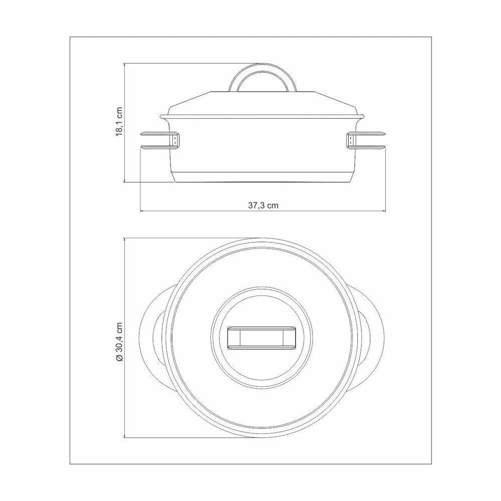 Caçarola Tramontina Solar Rasa Em Aço Inox Fundo Triplo Com Tampa E Alças 28 Cm 7,1 L - 5