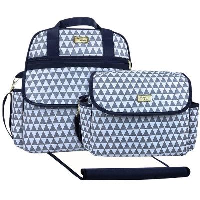Kit Mochila E Bolsas Maternidade Prima Baby Cinza E Marinho
