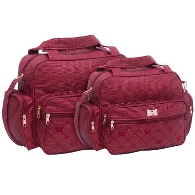 Kit Bolsas Maternidade Classic Baby Gold Vinho