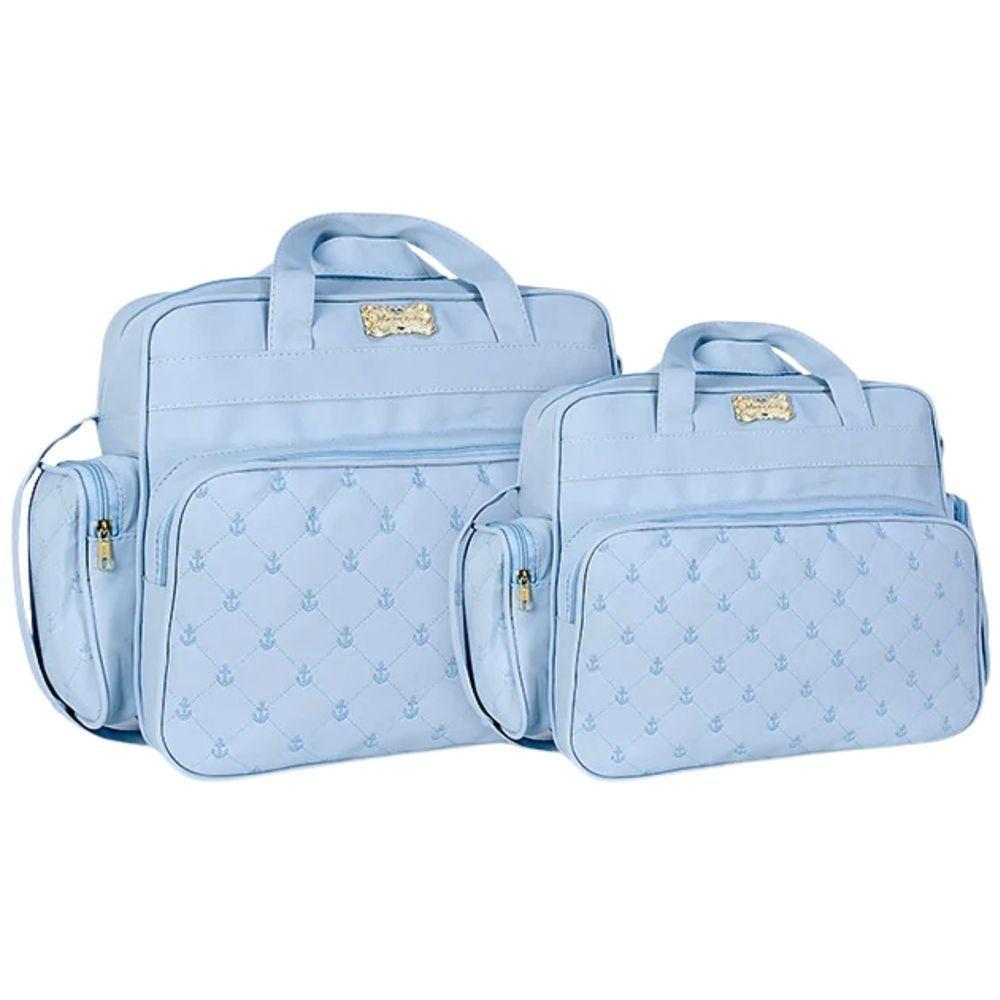 Kit Bolsas Maternidade Baby Classic Lux Azul Claro - 1
