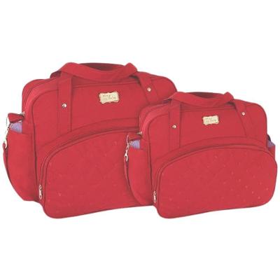 Kit Bolsas Maternidade Bordado Baby Royal Gold Vermelho