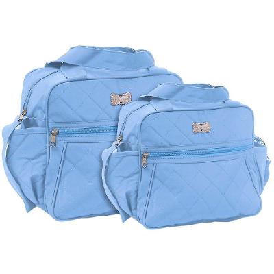 Kit Bolsas Maternidade Passeio Matelassê Baby Azul Claro