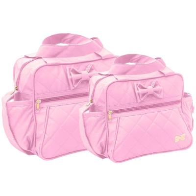 Kit Bolsas Maternidade Passeio Matelassê Baby Rosa