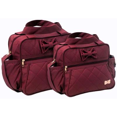 Kit Bolsas Maternidade Passeio Matelassê Baby Vinho