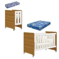 Berço Americano Evolution 4 Em 1 Branco Acetinado Savana Com Colchão Mini E Colchão Americano Ortobom - Reller - 1