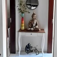 Aparador De Sala Rústico Madeira 1 Gavetas Pés Luiz Xv - Branco Laca Com Tampo Imbuia Glazer - 2