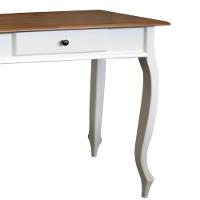 Aparador De Sala Rústico Madeira 1 Gavetas Pés Luiz Xv - Branco Laca Com Tampo Imbuia Glazer - 3