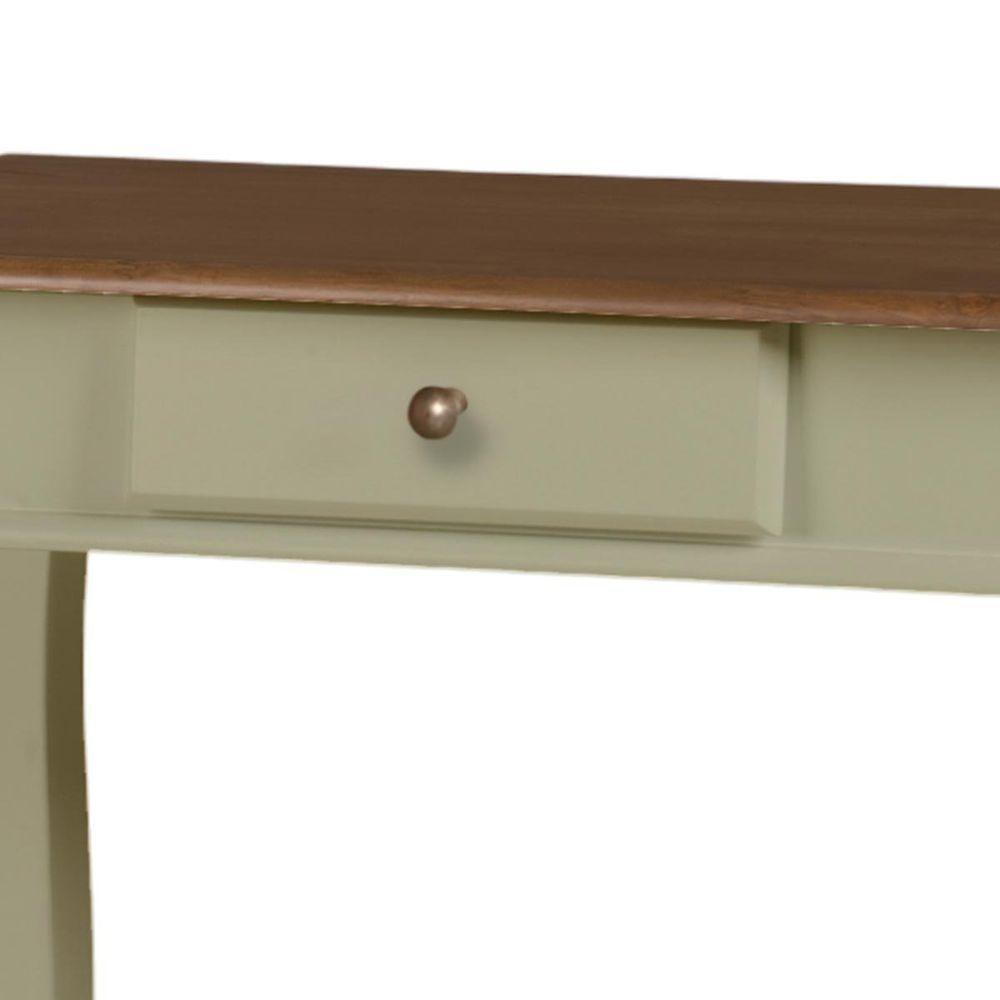 Aparador De Sala Rústico Madeira 1 Gavetas Pés Luiz Xv - Verde Chá Laca Com Tampo Imbuia Glazer - 4