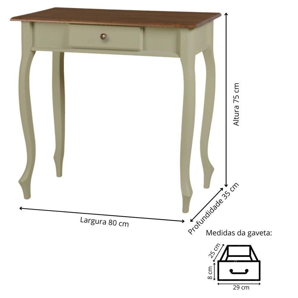 Aparador De Sala Rústico Madeira 1 Gavetas Pés Luiz Xv - Verde Chá Laca Com Tampo Imbuia Glazer - 5