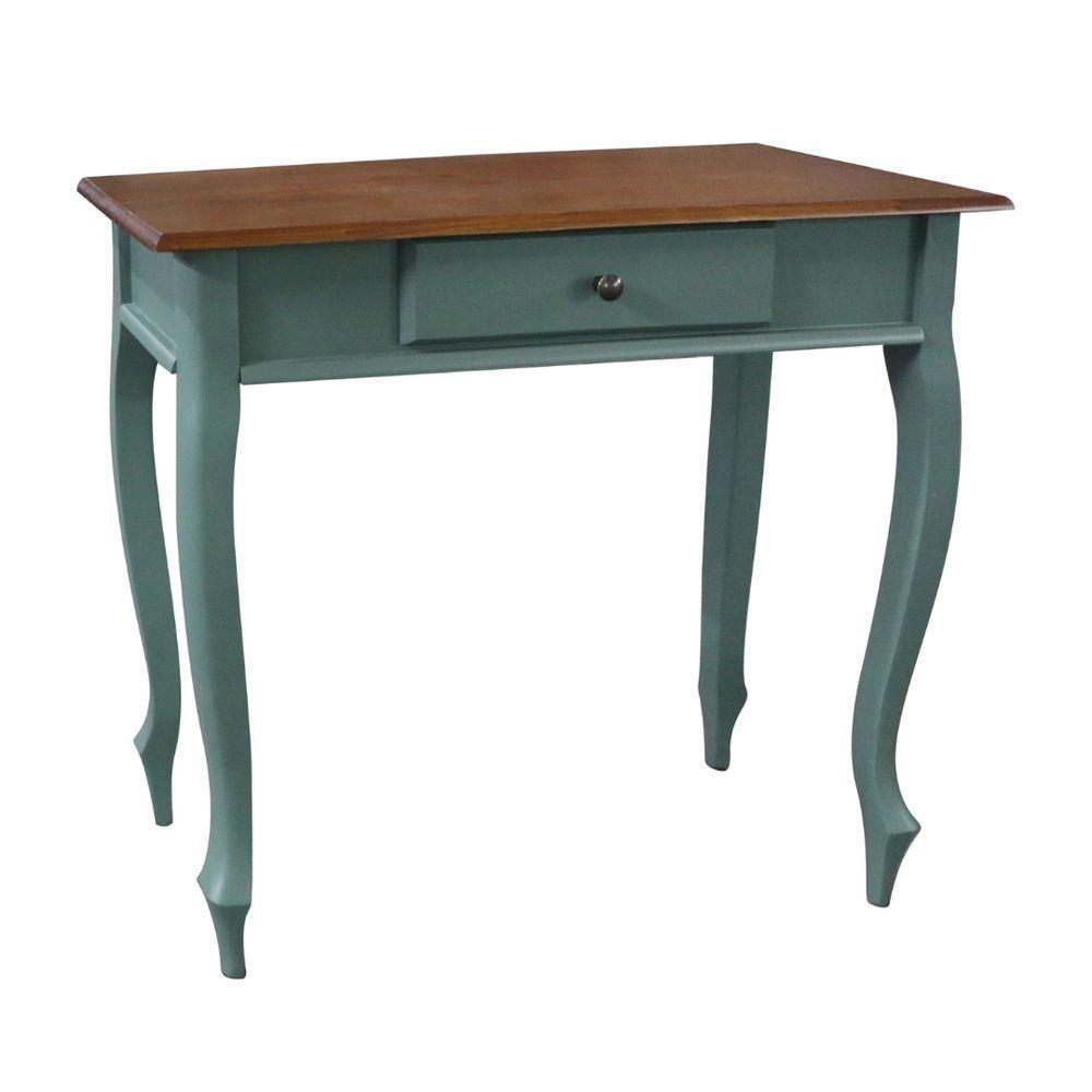 Aparador De Sala Rústico Madeira 1 Gavetas Pés Luiz Xv - Verde Kalle Com Tampo Imbuia Glazer - 1