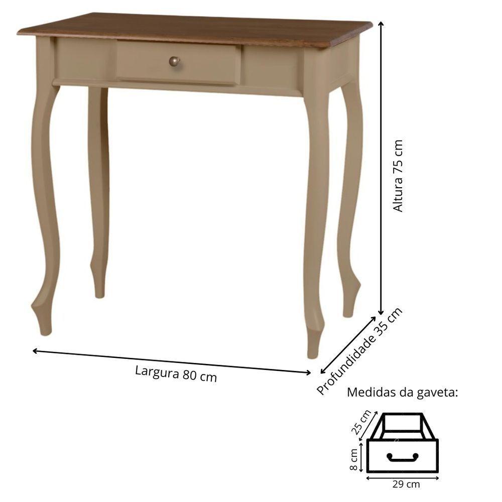 Aparador De Sala Rústico Madeira 1 Gavetas Pés Luiz Xv - Amêndoa Com Tampo Imbuia Glazer - 5