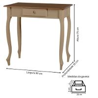 Aparador De Sala Rústico Madeira 1 Gavetas Pés Luiz Xv - Amêndoa Com Tampo Imbuia Glazer - 5