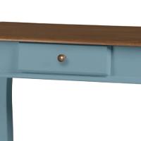 Aparador De Sala Rústico Madeira 1 Gavetas Pés Luiz Xv - Azul Céu Laca Com Tampo Imbuia Glazer