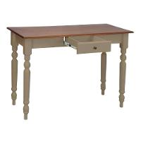 Aparador De Sala Ou Escrivaninha Rústico Madeira 1 Gavetas Com Pés Torneados - Amêndoa Com Tampo E Base Imbuia Glazer - 3