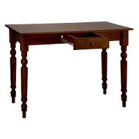 Aparador De Sala Ou Escrivaninha Rústico Madeira 1 Gavetas Com Pés Torneados - Castanho Envelhecido - 3