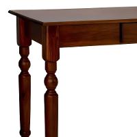 Aparador De Sala Ou Escrivaninha Rústico Madeira 1 Gavetas Com Pés Torneados - Castanho Envelhecido