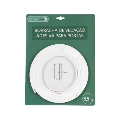 Borracha De Vedação Adesiva Para Portas Branca 5,5m - Belledoor