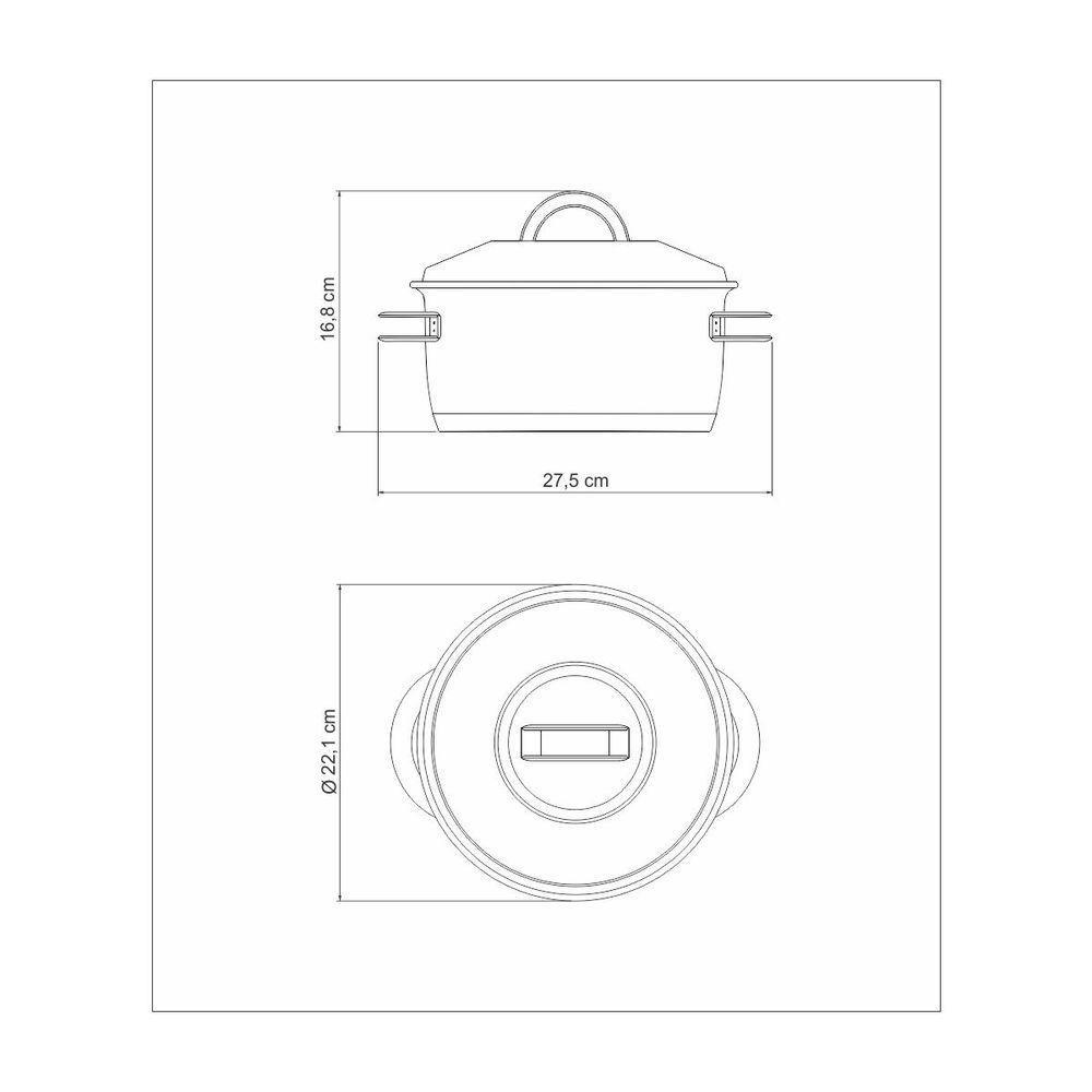 Caçarola Tramontina Solar Funda Em Aço Inox Fundo Triplo Com Tampa E Alças 20 Cm 3,6 L - 5
